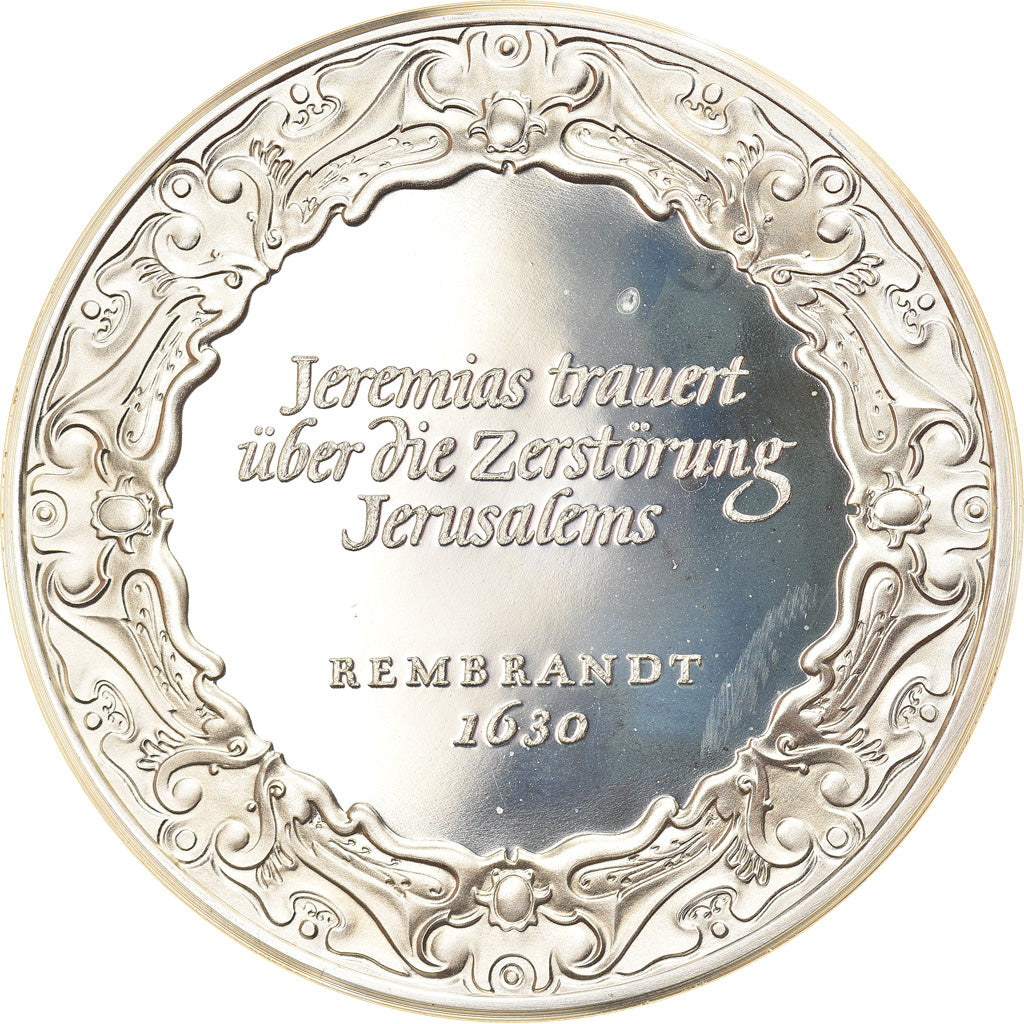 France, Medal, Peinture, Rembrandt, Jérémie Pleurant sur la Ruine de