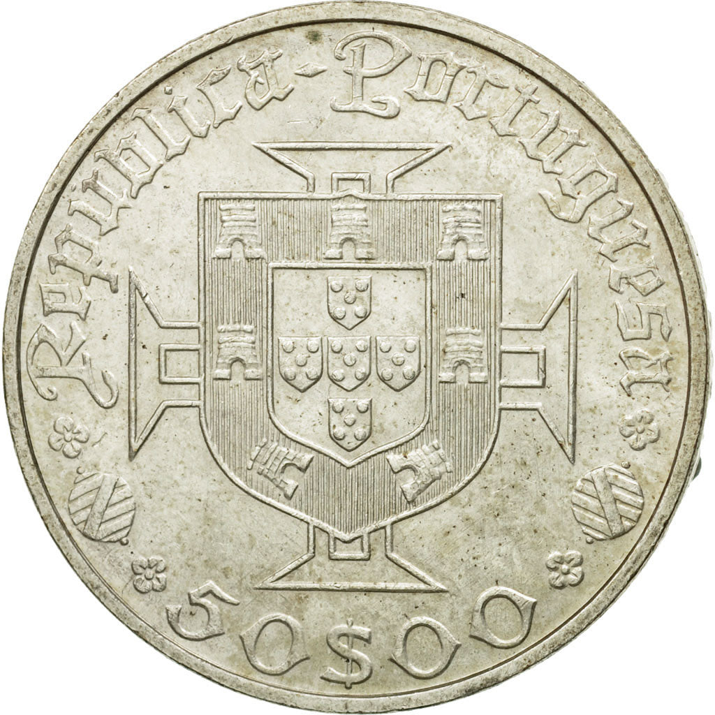 Coin, Portugal, 50 Escudos, 1969, AU(55-58), Silver, KM:598