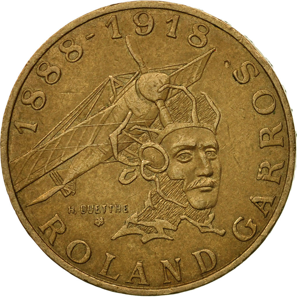 Coin, France, Roland Garros, 10 Francs, 1988, Paris, VF(30-35), Aluminum-Bronze