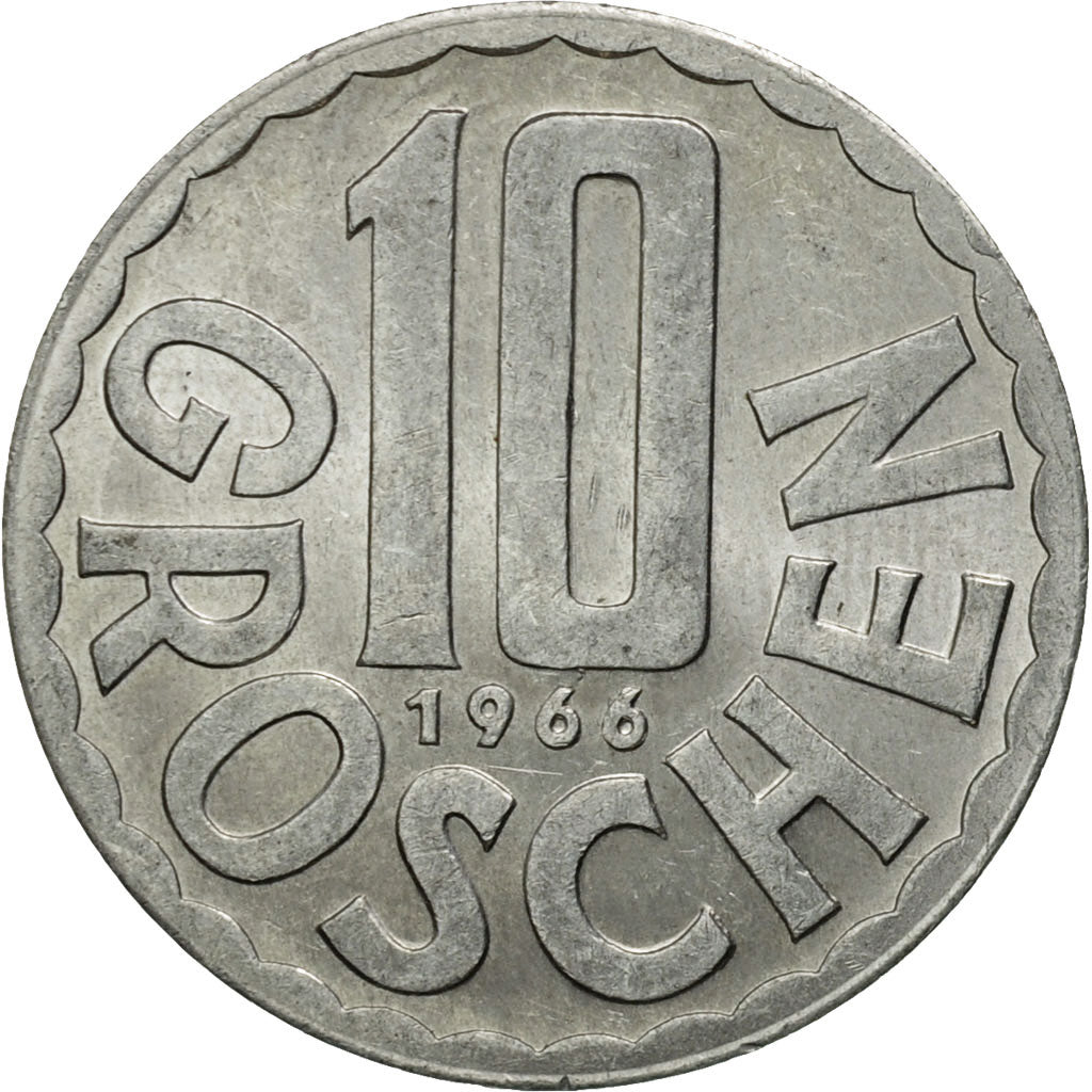 Moneta, Austria, 10 Groschen, 1966, Vienna, SPL-, Alluminio, KM:2878