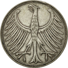 Coin, GERMANY - FEDERAL REPUBLIC, 5 Mark, 1958, Stuttgart, EF(40-45), Silver