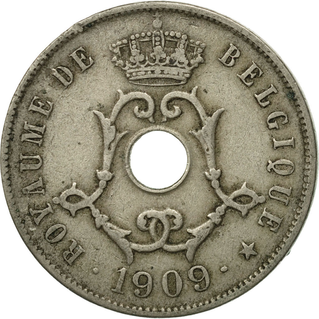 Münze, Belgien, 25 Centimes, 1909, SS, Copper-nickel, KM:62