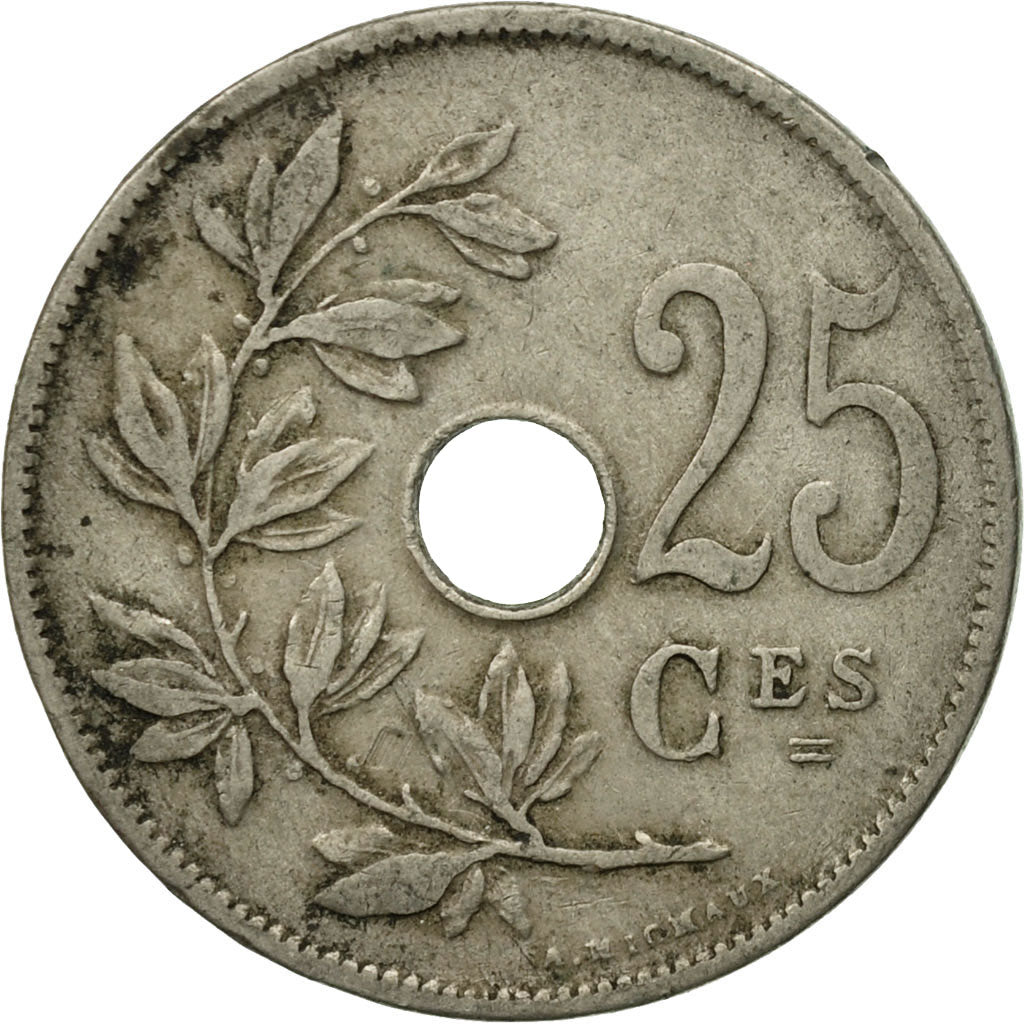 Münze, Belgien, 25 Centimes, 1909, SS, Copper-nickel, KM:62