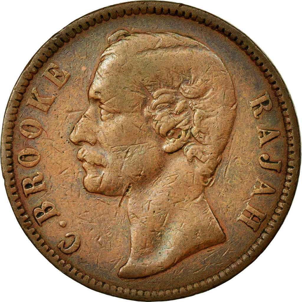 Coin, Sarawak, Charles J. Brooke, Cent, 1870, Heaton, EF(40-45), Copper, KM:6