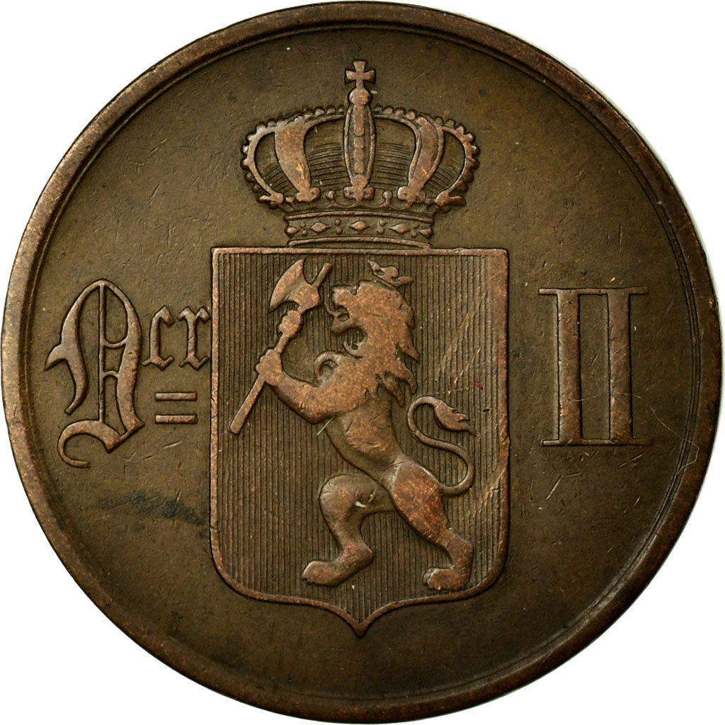 Coin, Norway, 5 Öre, 1876, EF(40-45), Bronze, KM:349