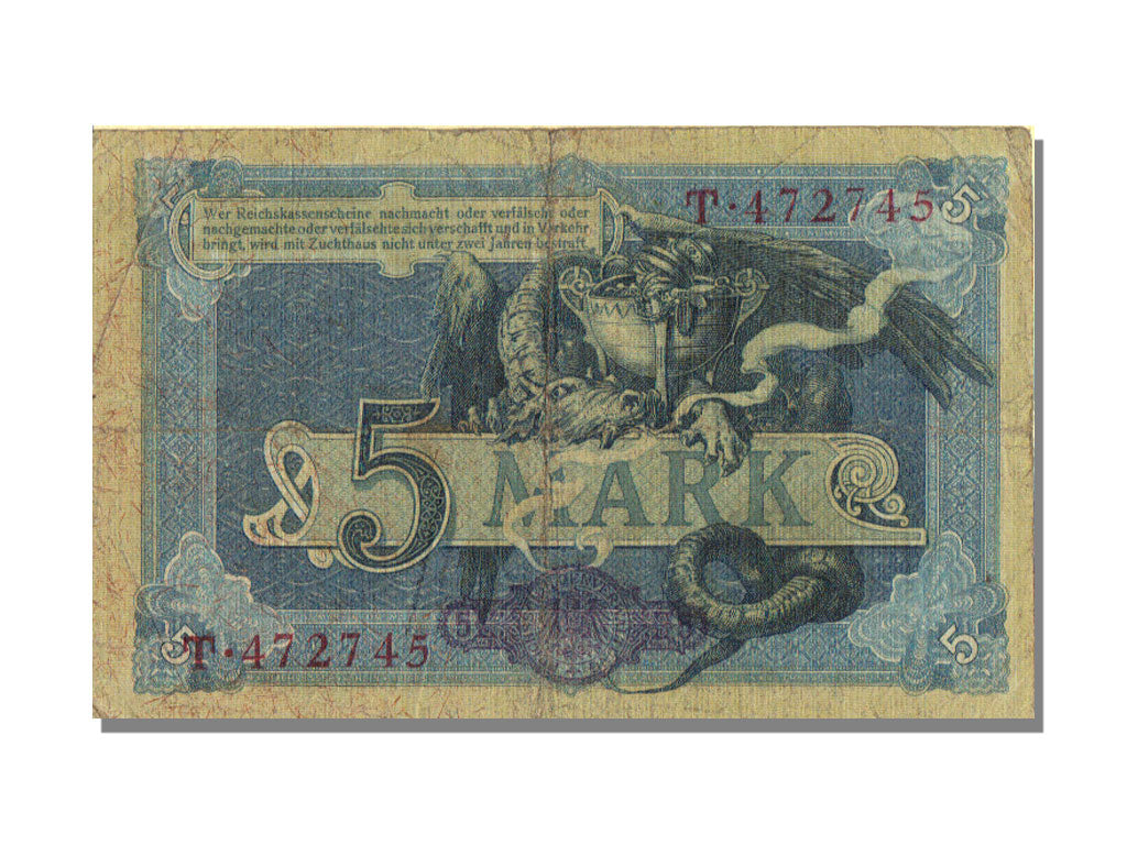 Banknote, Germany, 5 Mark, 1904, 1904-10-31, KM:8a, VF(30-35)