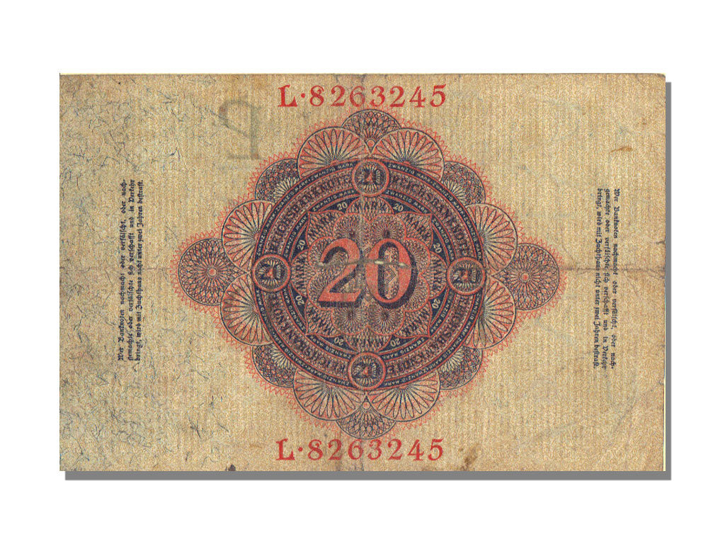 Banknote, Germany, 20 Mark, 1914, 1914-02-19, AU(50-53)