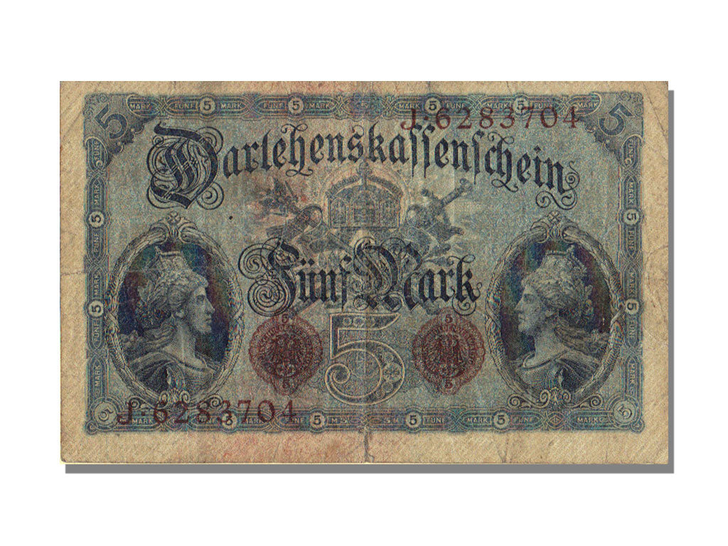 Banknote, Germany, 5 Mark, 1914, 1914-08-05, KM:47b, VF(30-35)