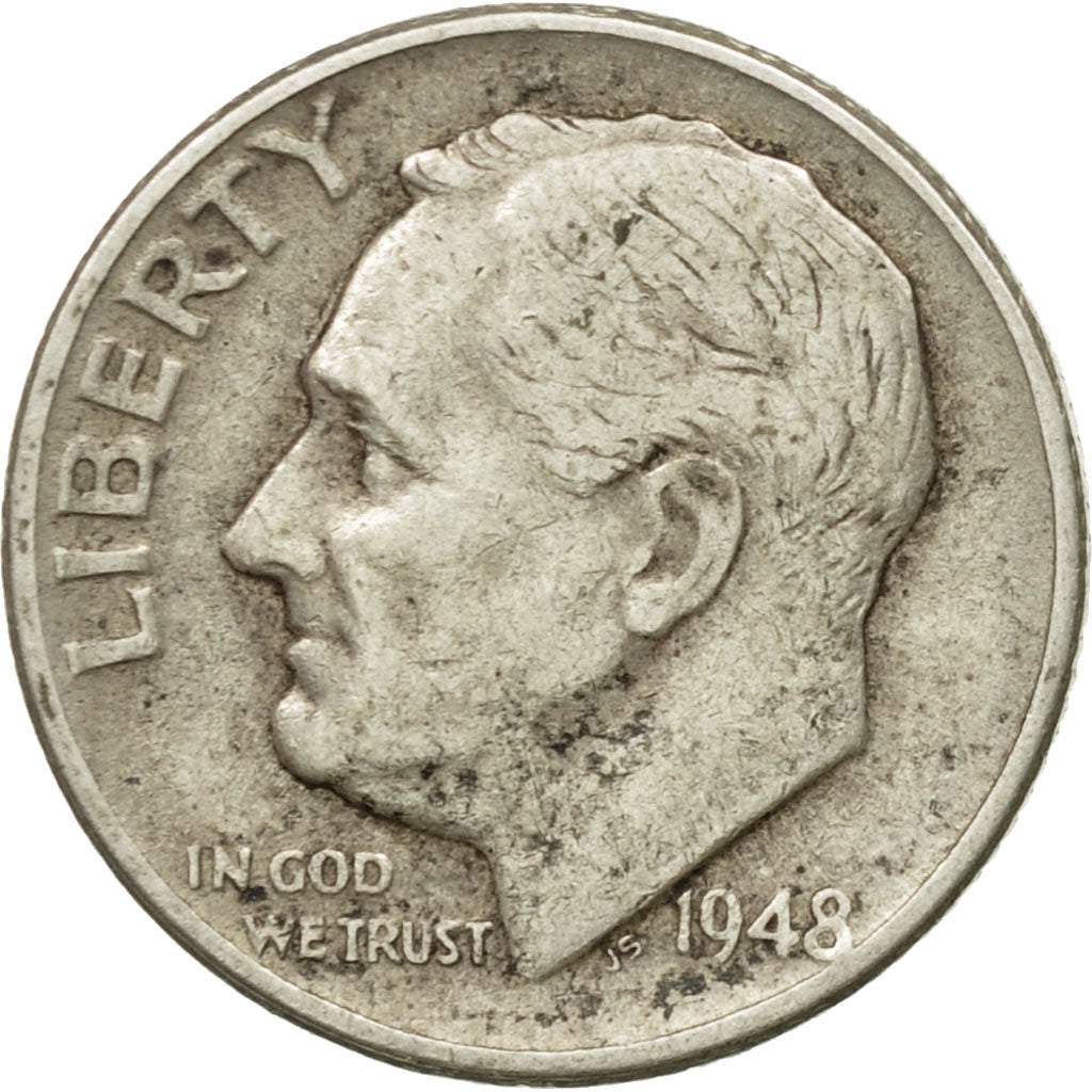 Monnaie, États-Unis, Roosevelt Dime, Dime, 1948, U.S. Mint, Philadelphie, TTB