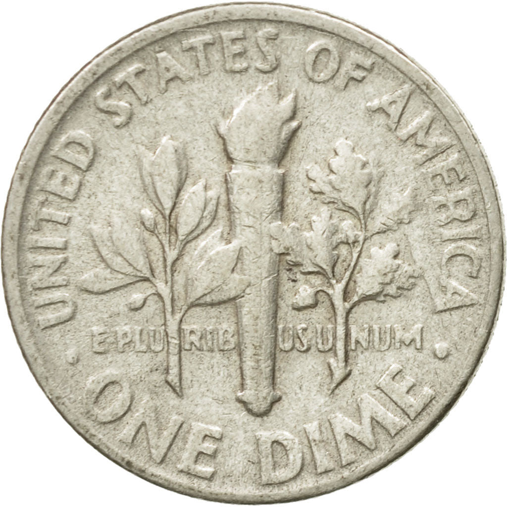Coin, United States, Roosevelt Dime, Dime, 1954, U.S. Mint, Philadelphia