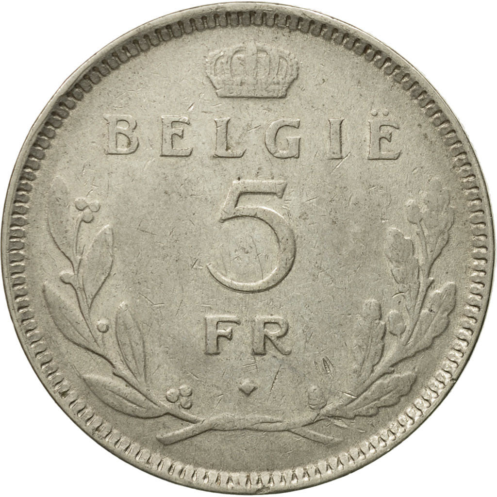 Münze, Belgien, 5 Francs, 5 Frank, 1936, SS, Nickel, KM:109.1