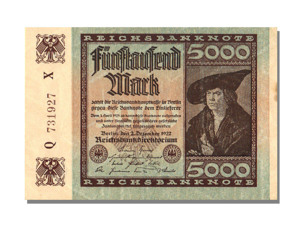 Banknote, Germany, 5000 Mark, 1922, 1922-12-02, KM:81d, UNC(63)