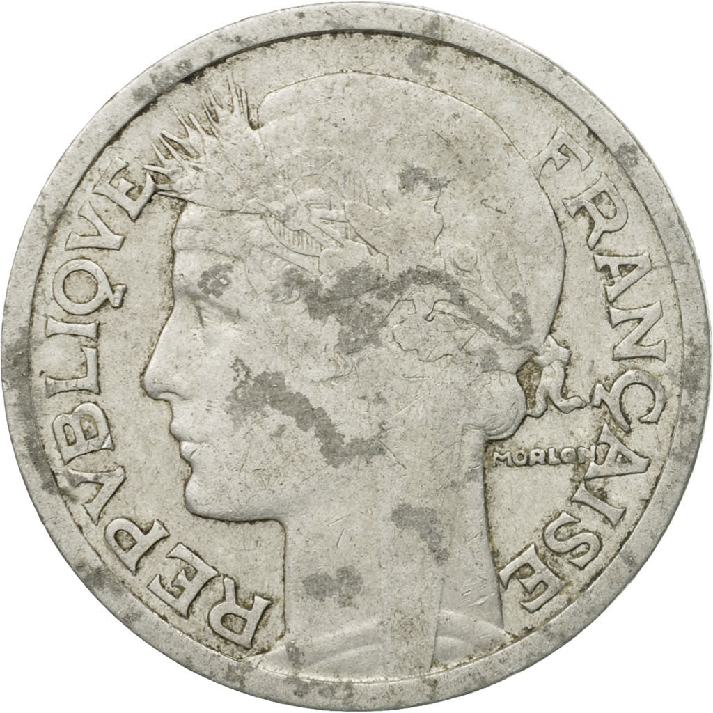 Coin, France, Morlon, 2 Francs, 1946, Beaumont - Le Roger, VF(20-25), Aluminum