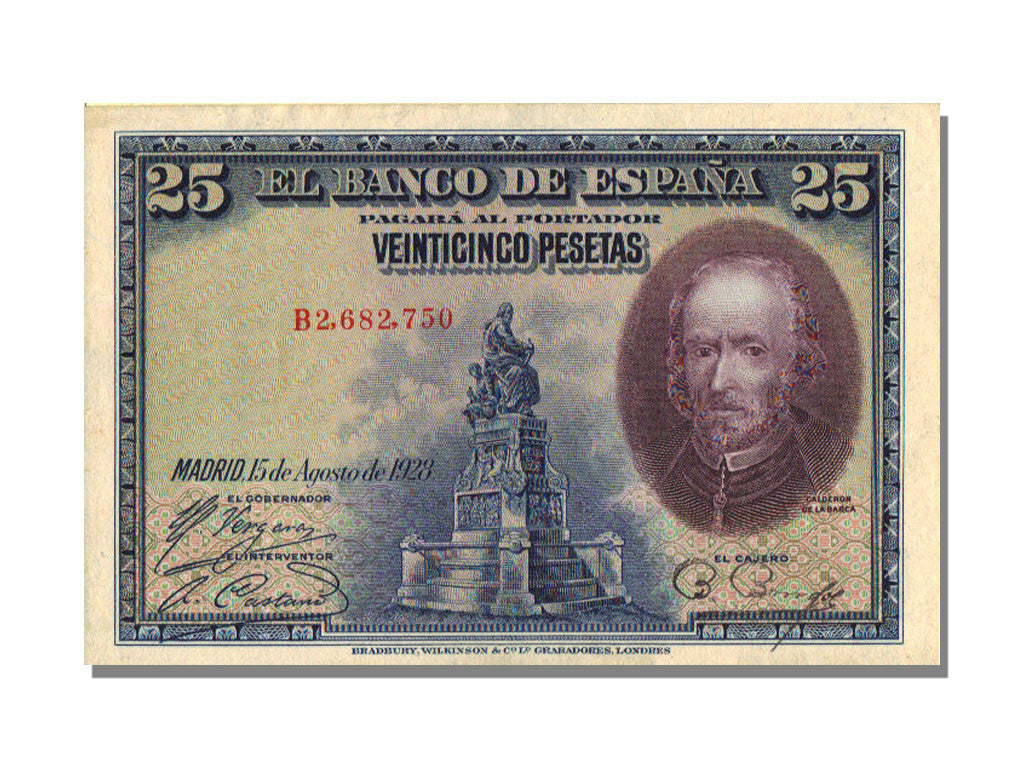 Banknote, Spain, 25 Pesetas, 1928, 1928-08-15, KM:74b, AU(55-58)