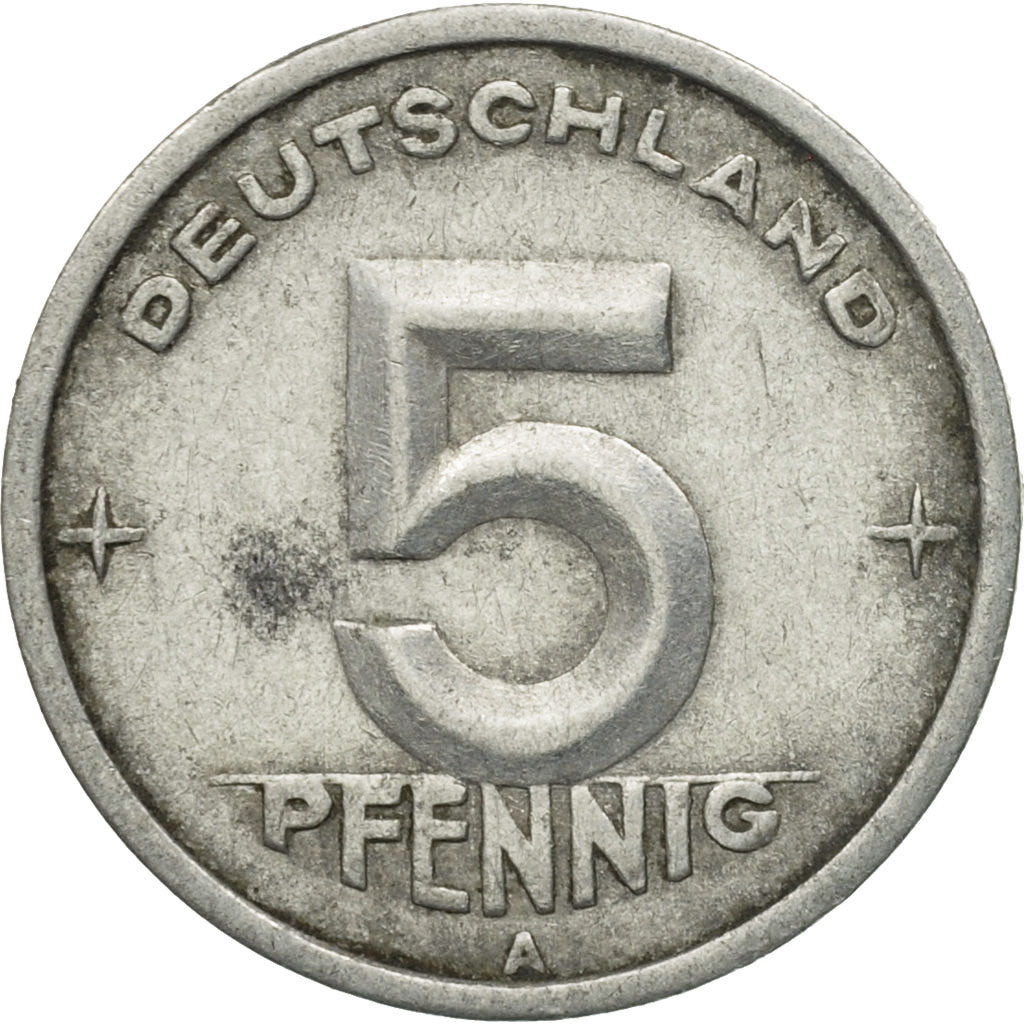 Monnaie, GERMAN-DEMOCRATIC REPUBLIC, 5 Pfennig, 1949, Berlin, TTB, Aluminium