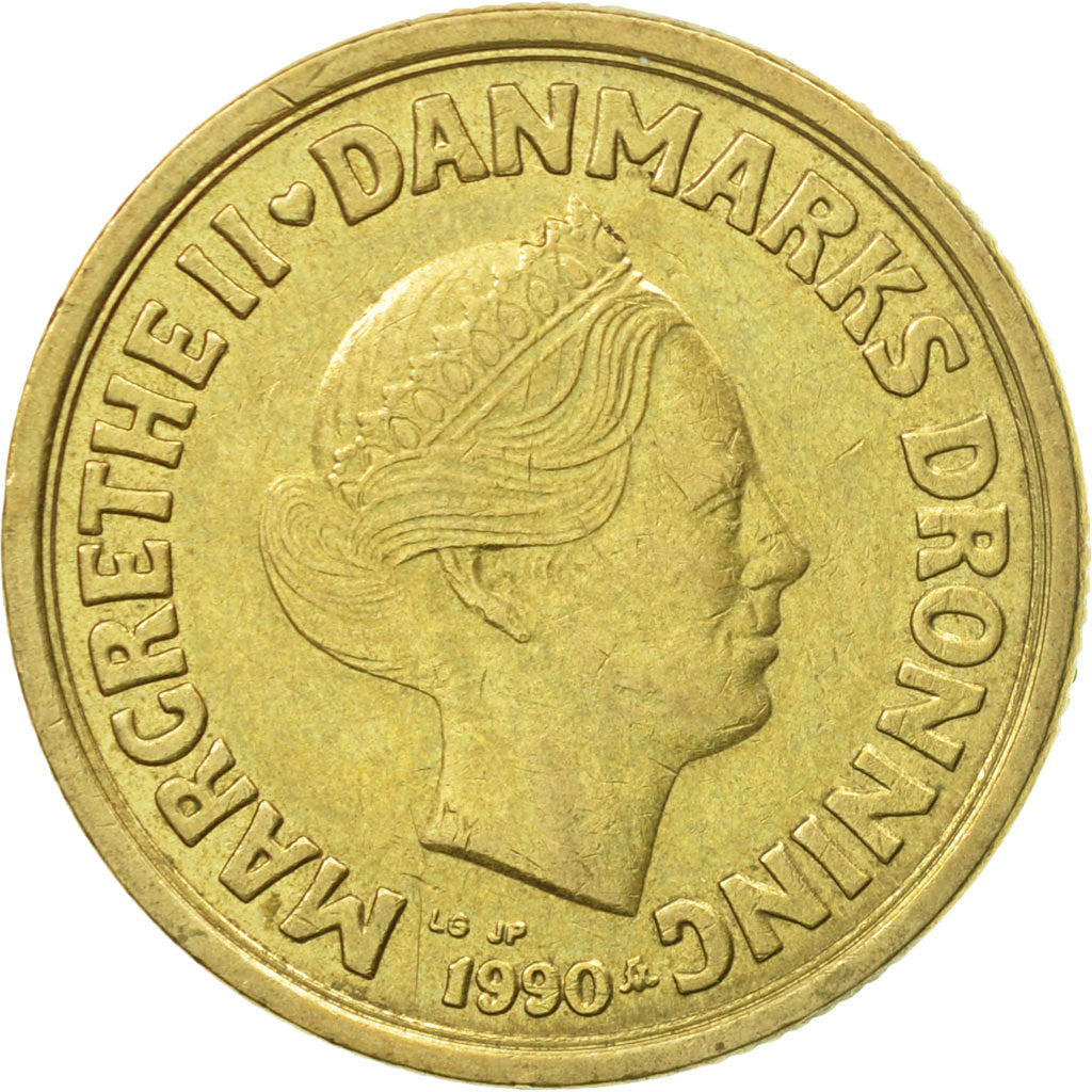 Coin, Denmark, Margrethe II, 20 Kroner, 1990, Copenhagen, EF(40-45)