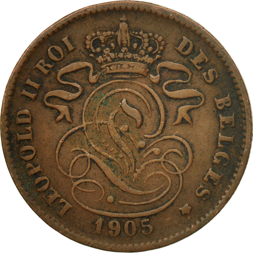 Coin, Belgium, Leopold II, 2 Centimes, 1905, EF(40-45), Copper, KM:35.1