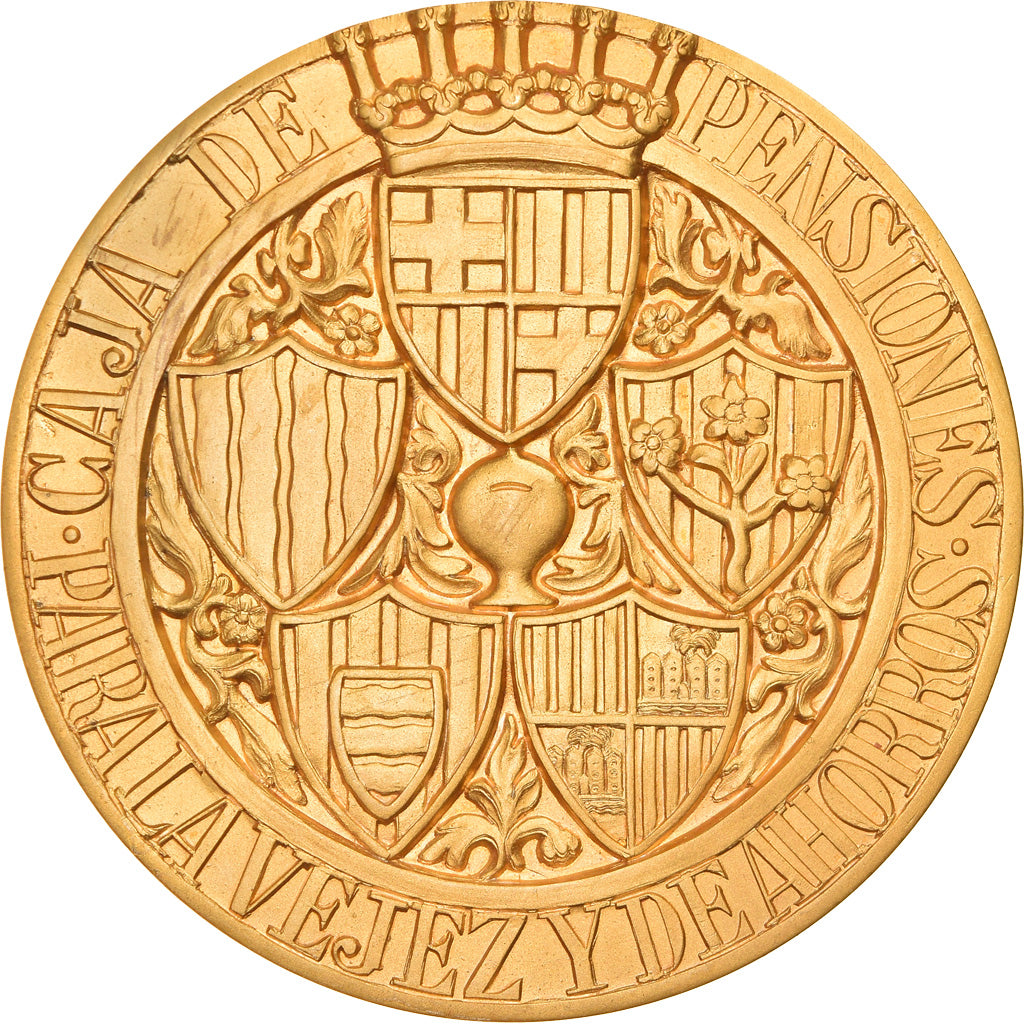 Spagna, medaglia, Caja de Pensiones, Bodas de Oro, 1954, Mares, SPL-, Bronzo