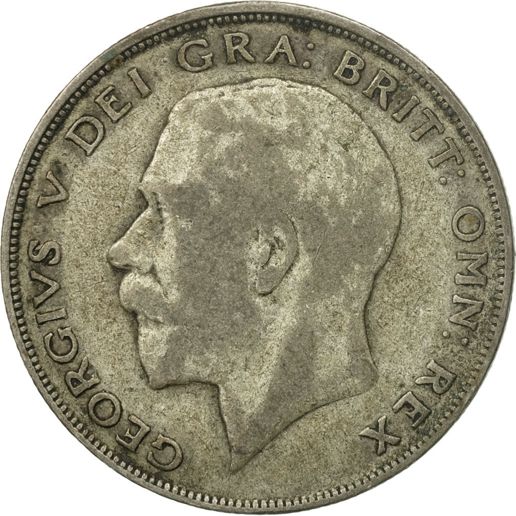 Coin, Great Britain, George V, 1/2 Crown, 1922, VF(20-25), Silver, KM:818.1a