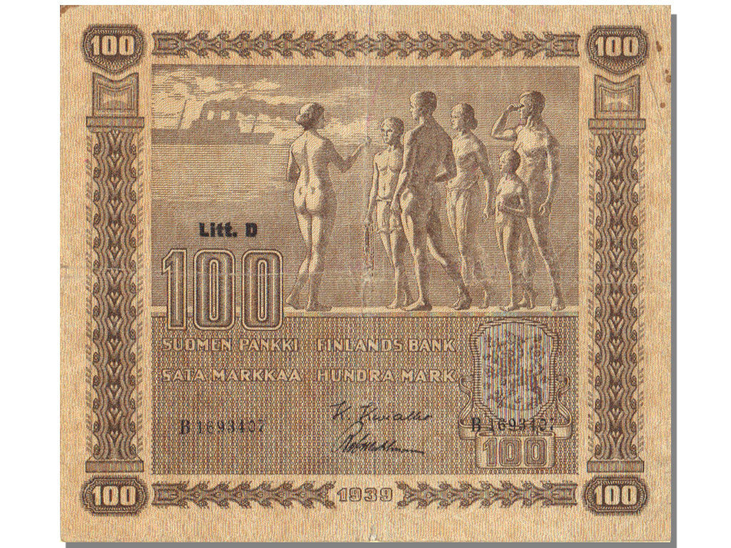 Banknote, Finland, 100 Markkaa, 1939, KM:73a, AU(55-58)