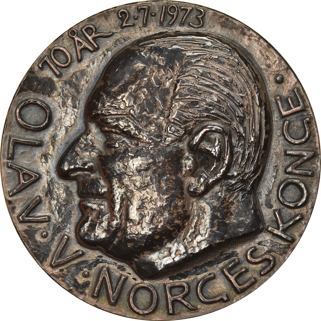 Norvegia, medaglia, Olav V, Norges konge, Politics, Society, War, 1973