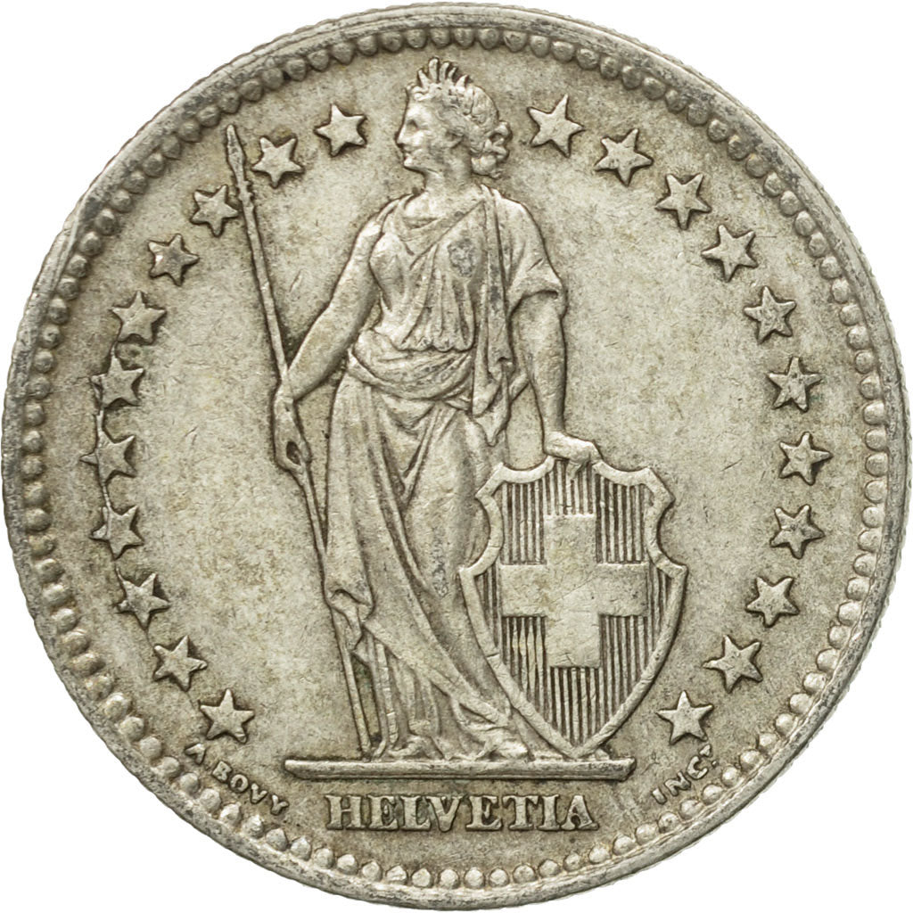 Moneda, Suiza, 2 Francs, 1943, Bern, MBC+, Plata, KM:21