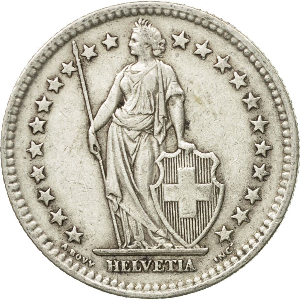 Coin, Switzerland, 2 Francs, 1944, Bern, AU(50-53), Silver, KM:21