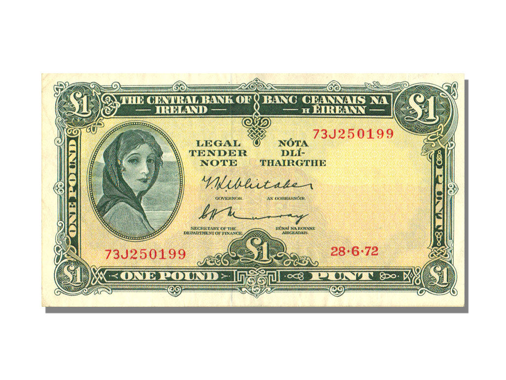 Billet, Ireland - Republic, 1 Pound, 1972, 1972-06-28, SUP+