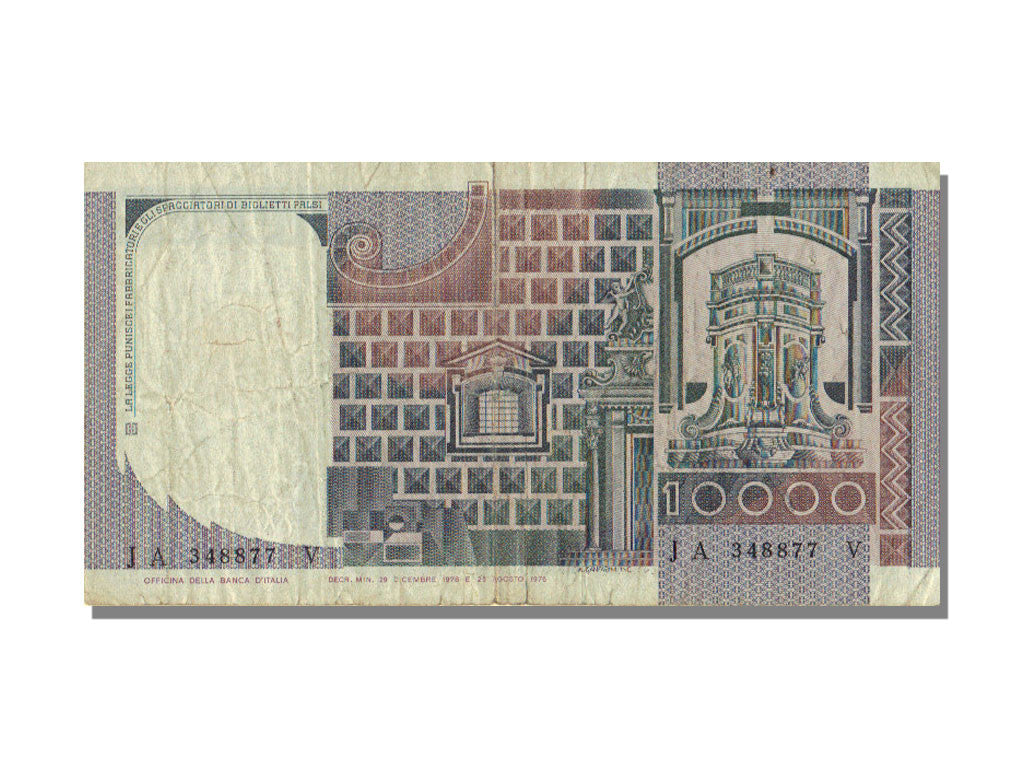Biljet, Italië, 10,000 Lire, 1978, 1978-12-29, TTB