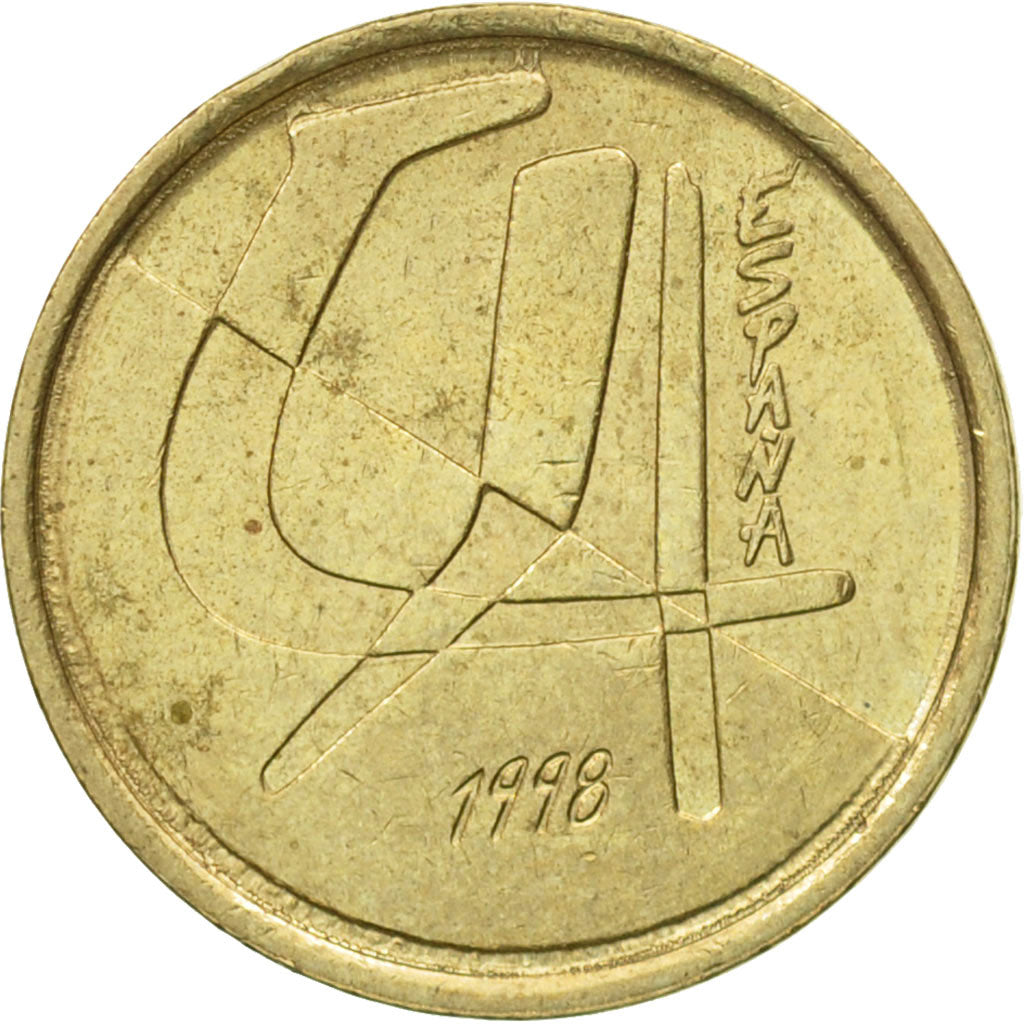 Munten, Spanje, Juan Carlos I, 5 Pesetas, 1998, Madrid, ZF+, Aluminum-Bronze