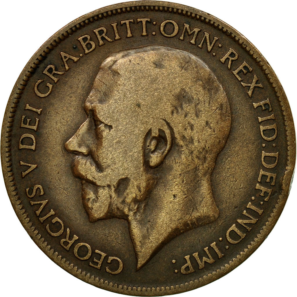 Moneta, Gran Bretagna, George V, Penny, 1917, MB+, Bronzo, KM:810
