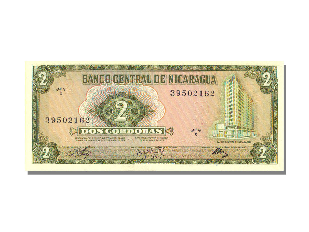 Banknote, Nicaragua, 2 Cordobas, 1972, 1972-04-27, KM:121a, UNC(63)