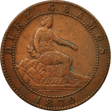 Monnaie, Espagne, Provisional Government, 10 Centimos, 1870, Madrid, TB+