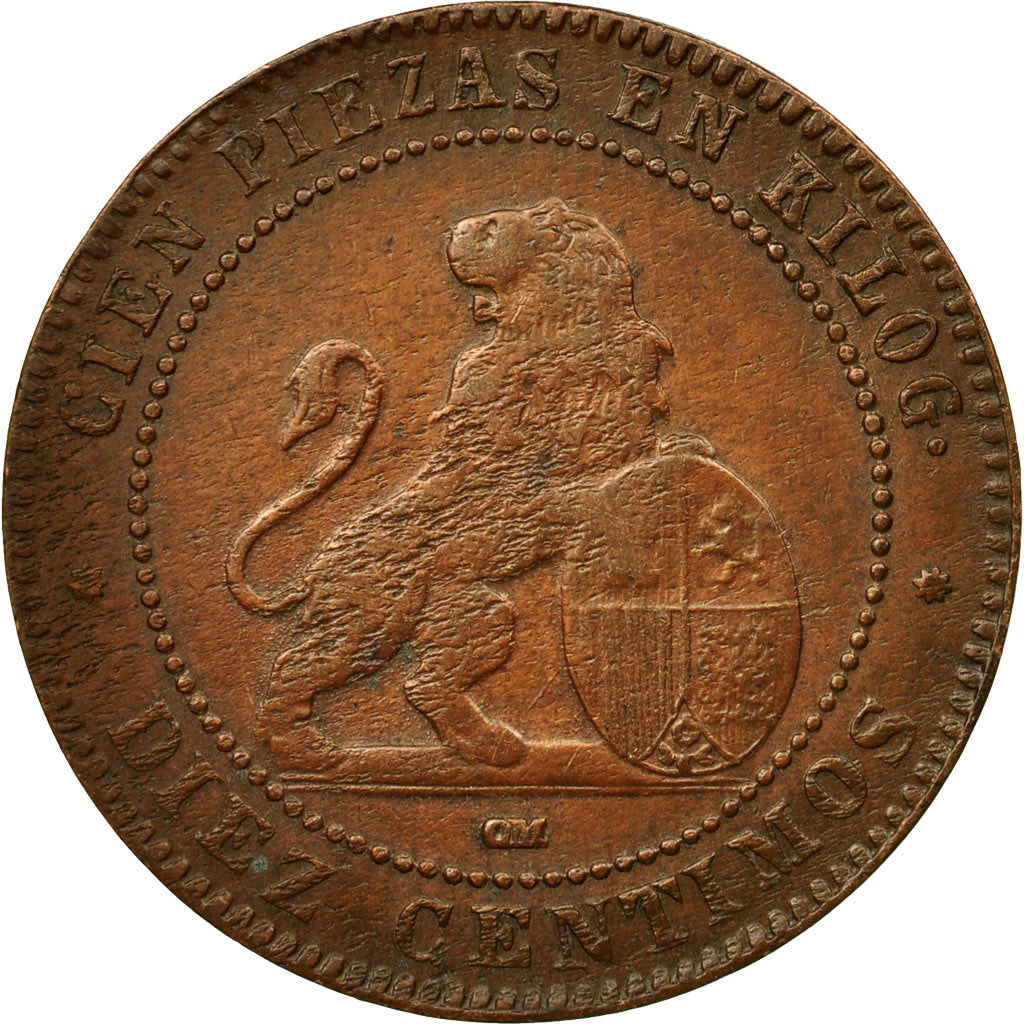 Monnaie, Espagne, Provisional Government, 10 Centimos, 1870, Madrid, TB+