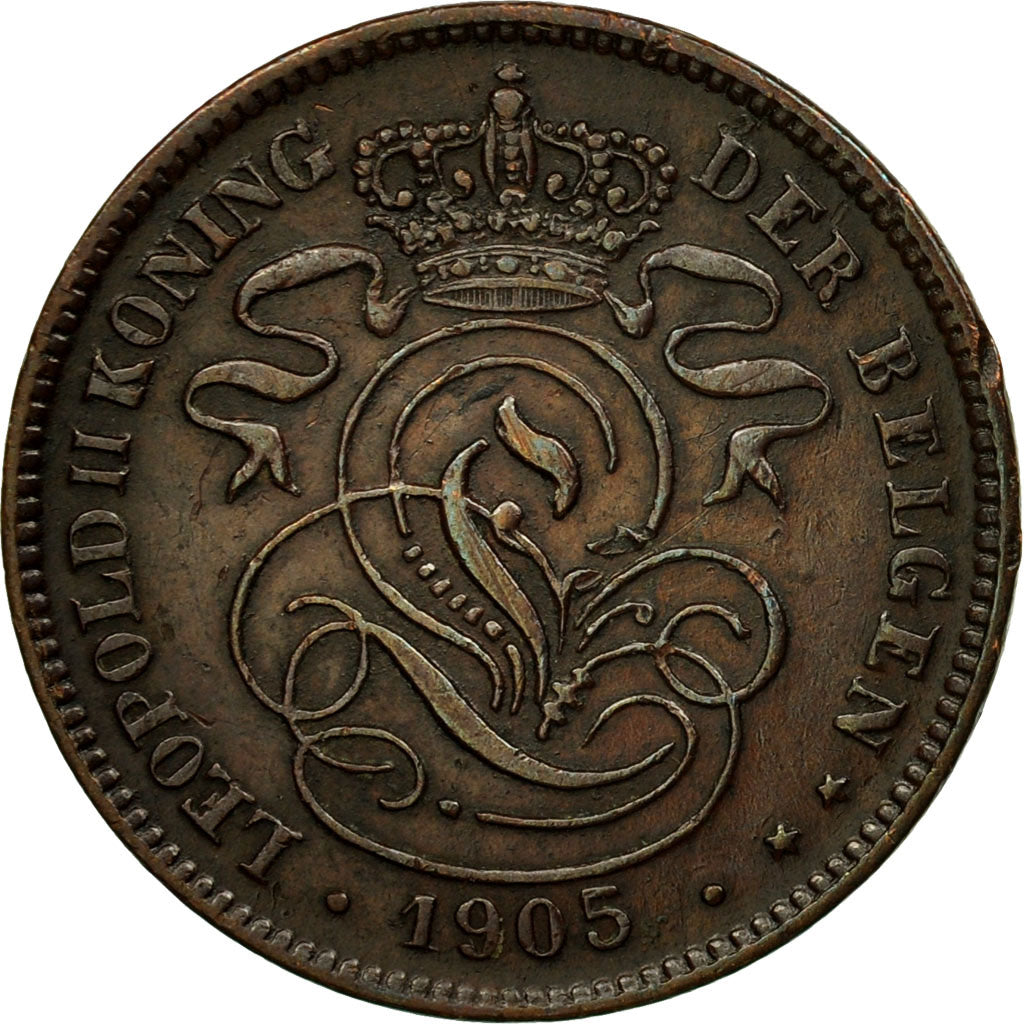 Coin, Belgium, 2 Centimes, 1905, AU(50-53), Copper, KM:36