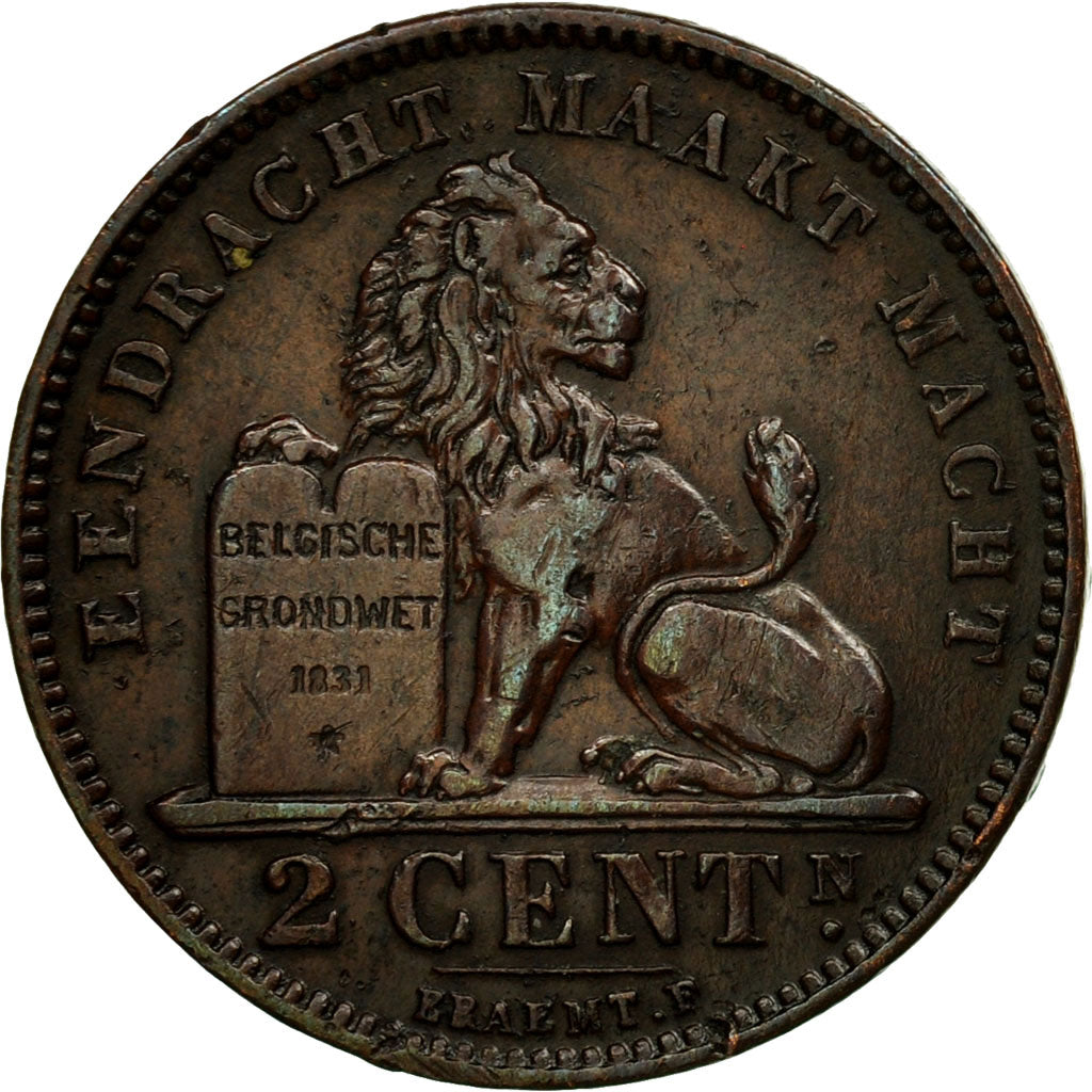 Coin, Belgium, 2 Centimes, 1905, AU(50-53), Copper, KM:36