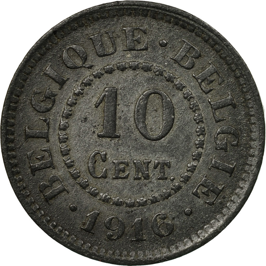 Moneta, Belgio, 10 Centimes, 1916, BB, Zinco, KM:81