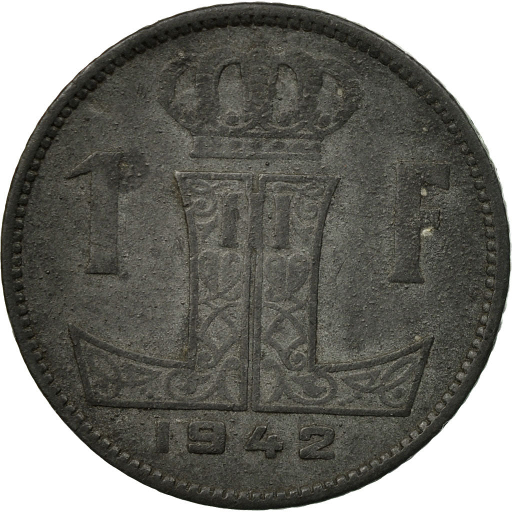Moneta, Belgio, Franc, 1942, BB, Zinco, KM:128