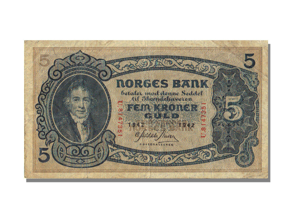 Banknote, Norway, 5 Kroner, 1942, EF(40-45)