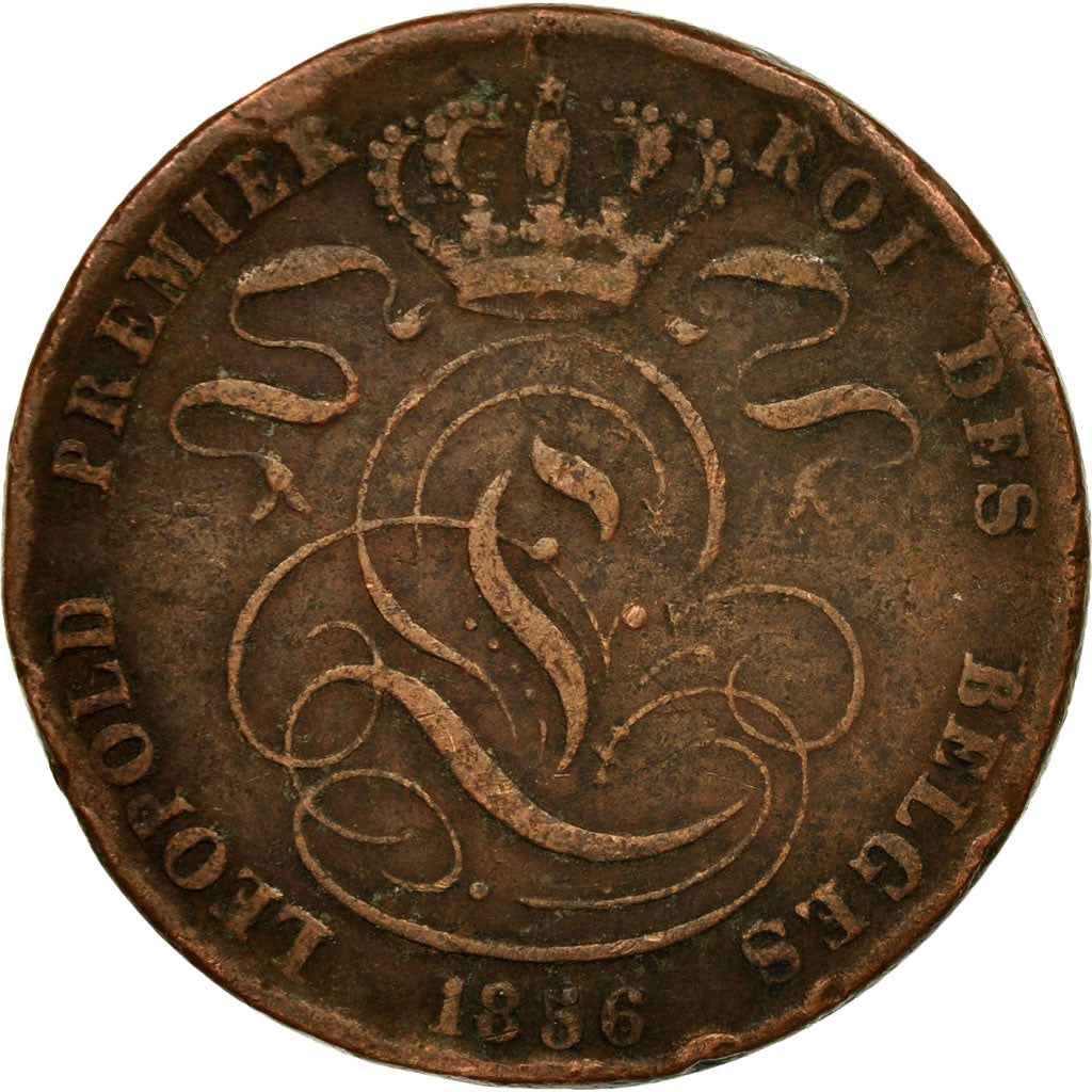 Münze, Belgien, Leopold I, 5 Centimes, 1856, S, Kupfer, KM:5.1