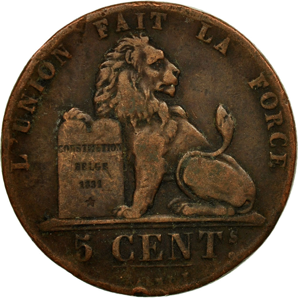 Münze, Belgien, Leopold I, 5 Centimes, 1856, S, Kupfer, KM:5.1