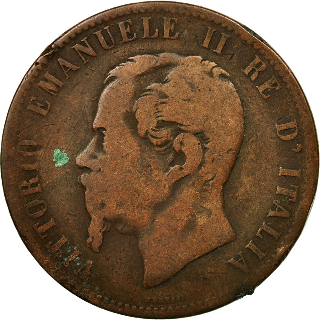 Moneta, Włochy, Vittorio Emanuele II, 10 Centesimi, 1866, Birmingham
