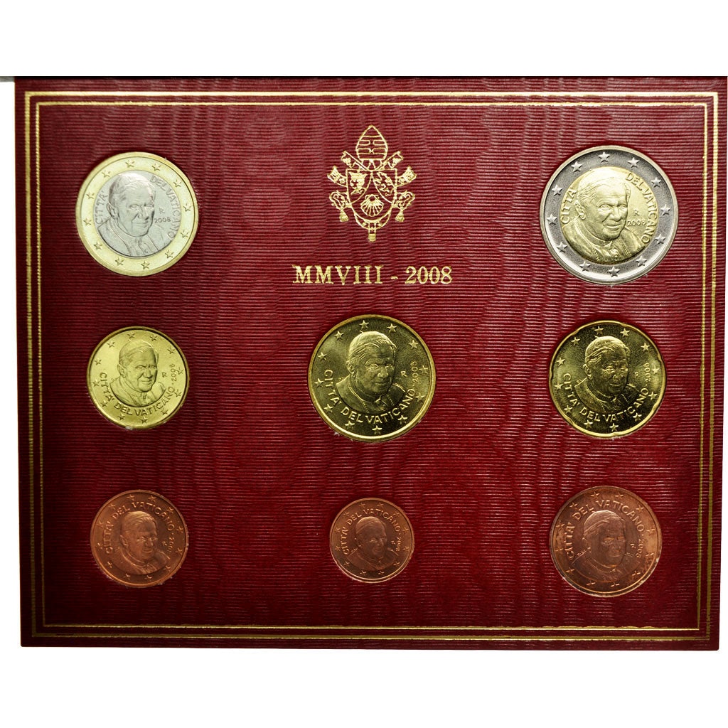 Vatikanstadt, Pope Benedict XVI, Set 1 ct. - 2 Euro, BU, 2008, Rome, STGL