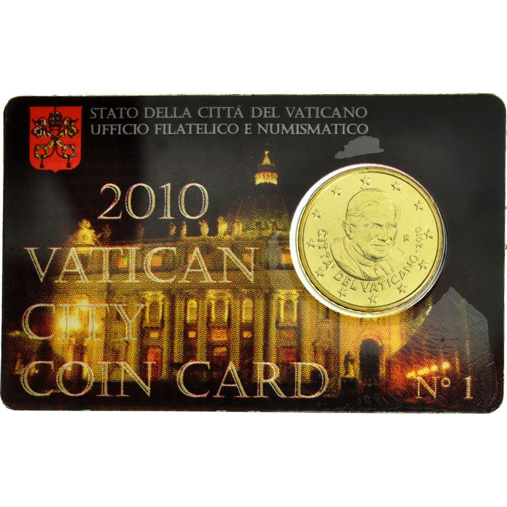 VATICAN CITY, 50 Euro Cent, 2010, MS(65-70), Brass