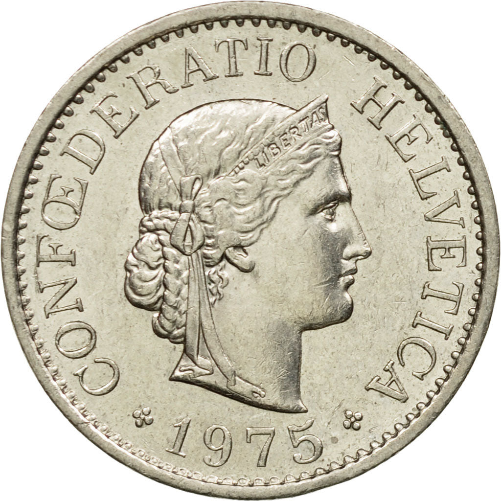 Moneta, Svizzera, 10 Rappen, 1975, Bern, BB, Rame-nichel, KM:27