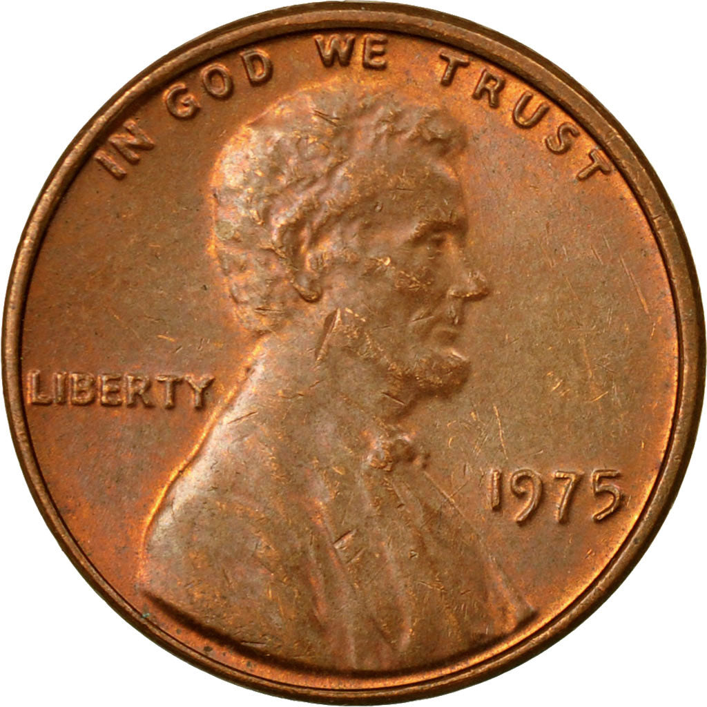 Coin, United States, Lincoln Cent, Cent, 1975, U.S. Mint, Philadelphia