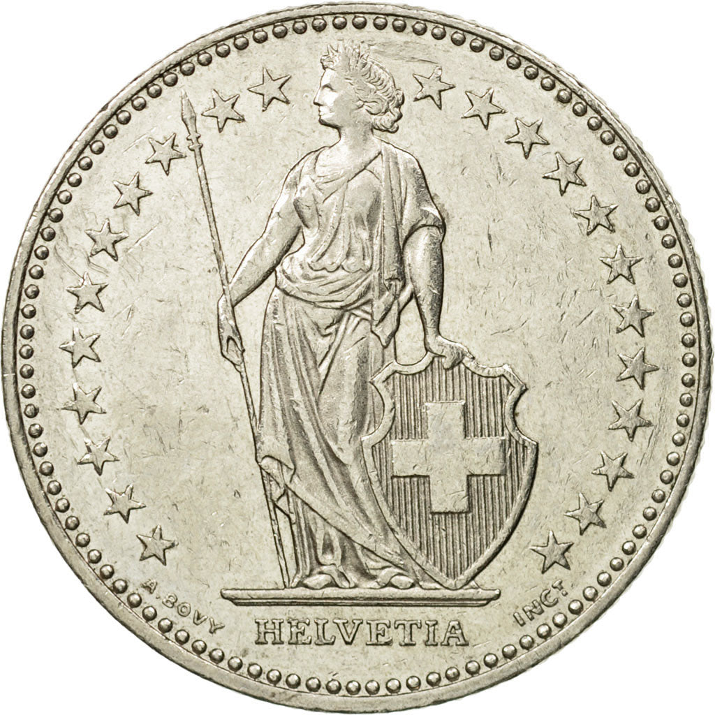 Coin, Switzerland, 2 Francs, 1994, Bern, EF(40-45), Copper-nickel, KM:21a.3