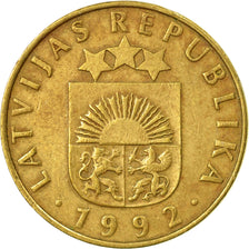 Coin, Latvia, 20 Santimu, 1992, EF(40-45), Nickel-brass, KM:22.1