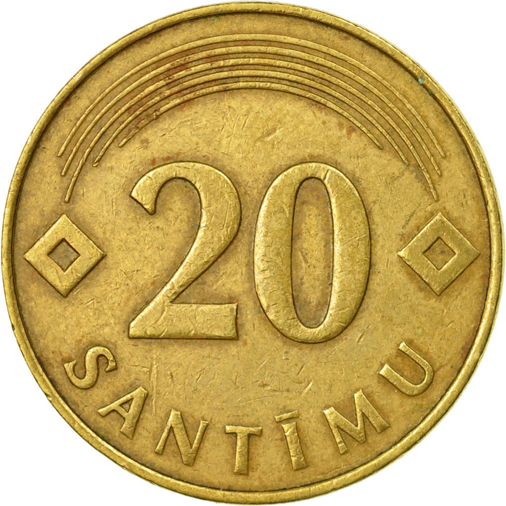Coin, Latvia, 20 Santimu, 1992, EF(40-45), Nickel-brass, KM:22.1