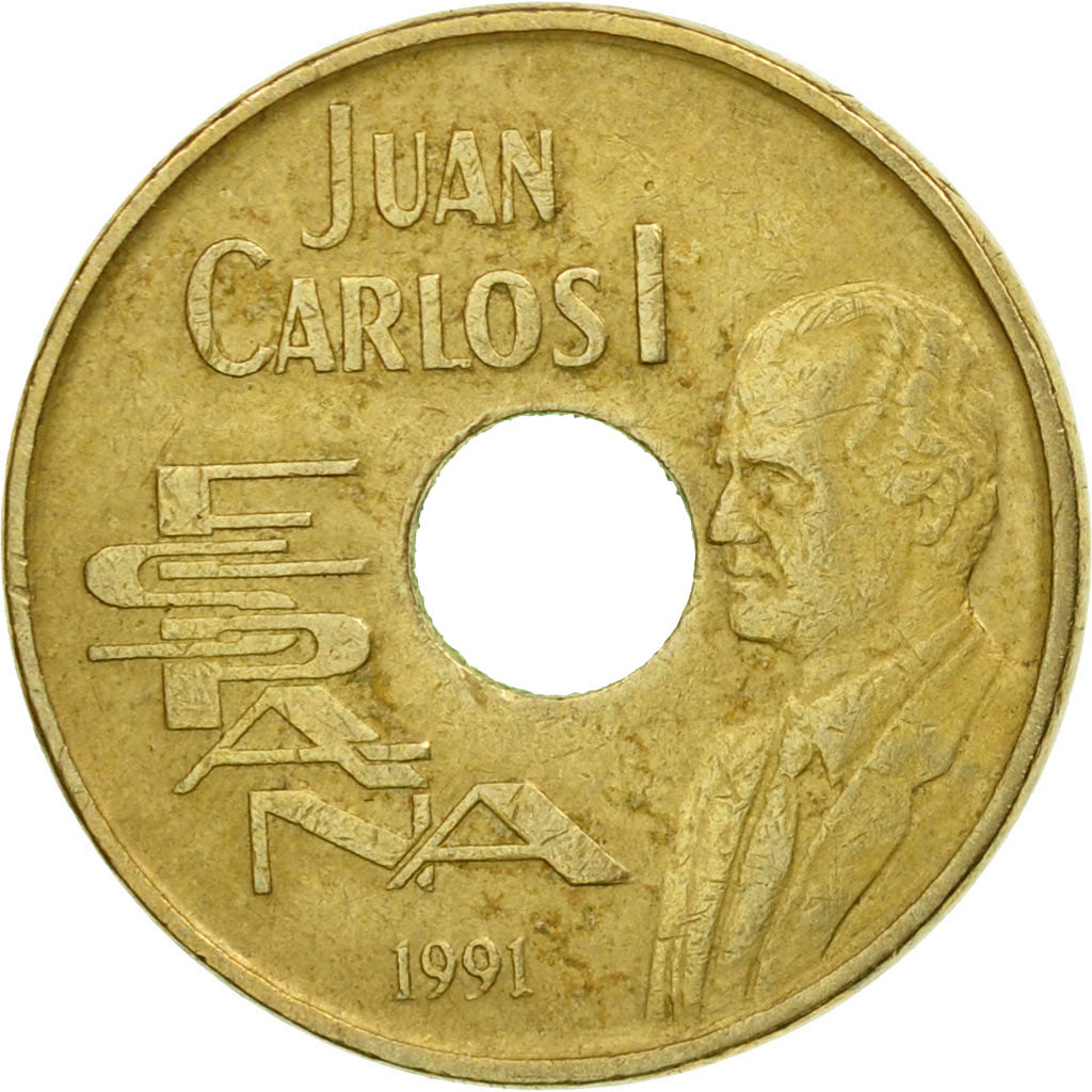 Moneta, Hiszpania, Juan Carlos I, 25 Pesetas, 1991, Madrid, EF(40-45)
